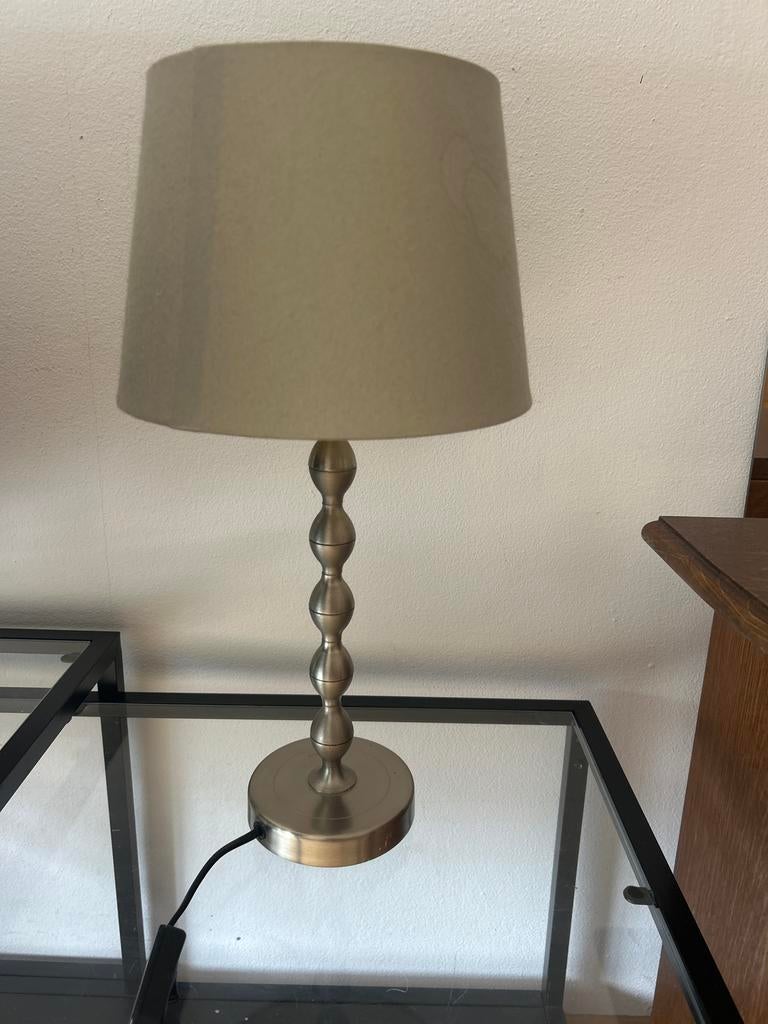 Vintage Tafellamp type Ekarp Ikea messing +kap, Ophalen of Verzenden, Zo goed als nieuw, Metaal, Minder dan 50 cm