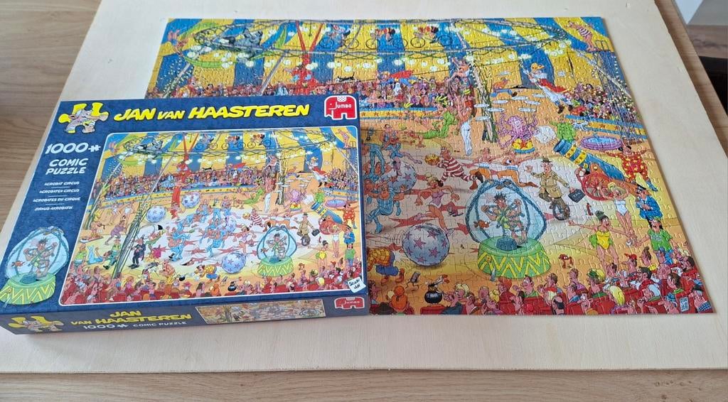 Jan van Haasteren puzzel acrobaten circus, Ophalen, 500 t/m 1500 stukjes, Gebruikt, Legpuzzel