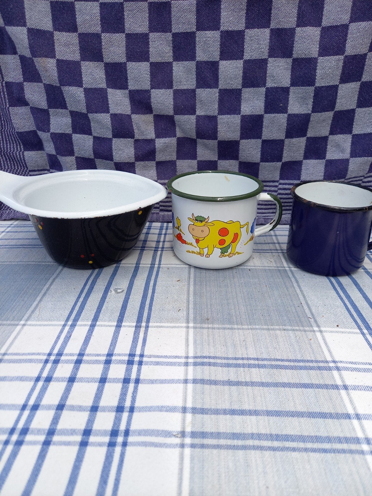 3 emaille dingen, Ophalen of Verzenden