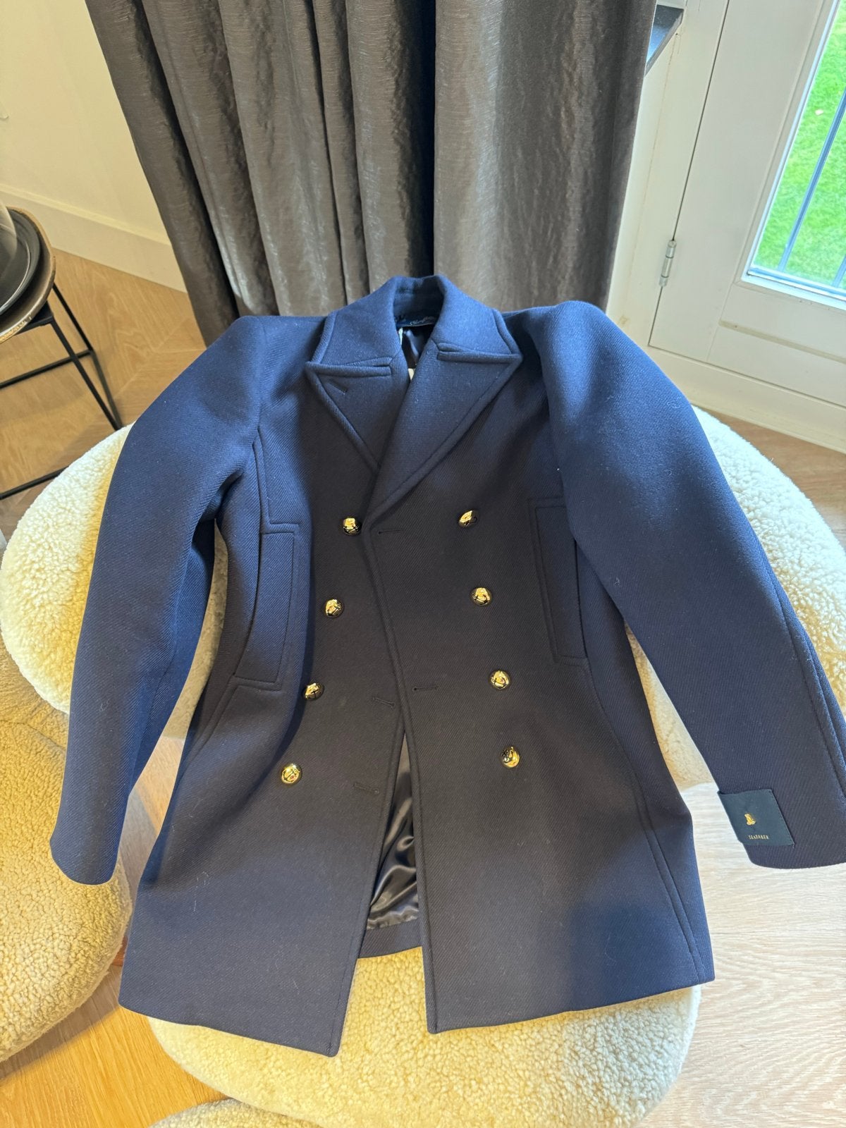 Seafarer donkerblauwe wollen  Double-Breasted Jas - Nieuw, Verzenden, Nieuw, Maat 42/44 (L), Blauw