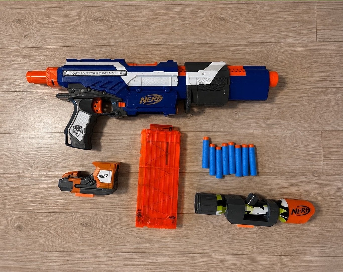 Nerf Alpha Trooper CS-18 Blaster met accessoires, Ophalen, Gebruikt, Jongen of Meisje