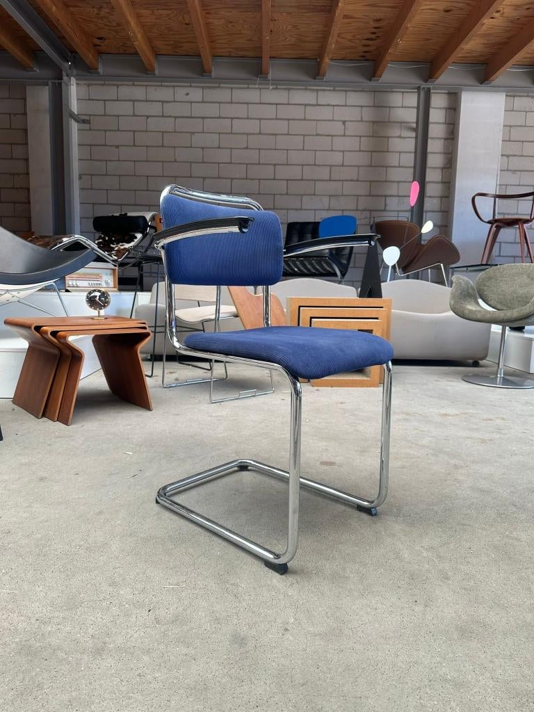 Dutch Originals Gispen 201 chair, Huis en Inrichting, Stoelen, Ophalen, Gebruikt, Blauw, Vintage