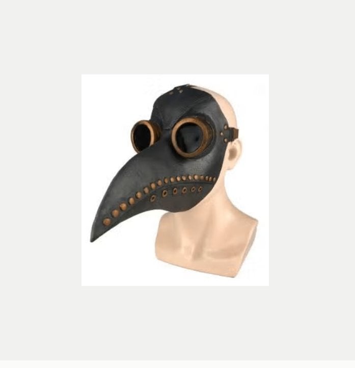 Steampunk full face latex masker Pest Dokter zwart rubber, Ophalen of Verzenden, Nieuw, Halloween of Griezel