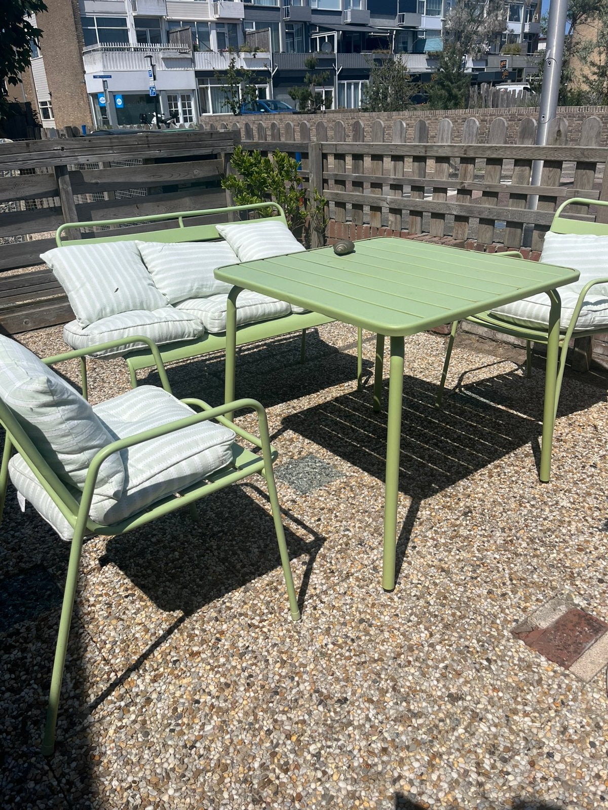 Tuinset bank stoel kussens, Tuin en Terras, Tuinsets en Loungesets, Ophalen, Zo goed als nieuw, Bank