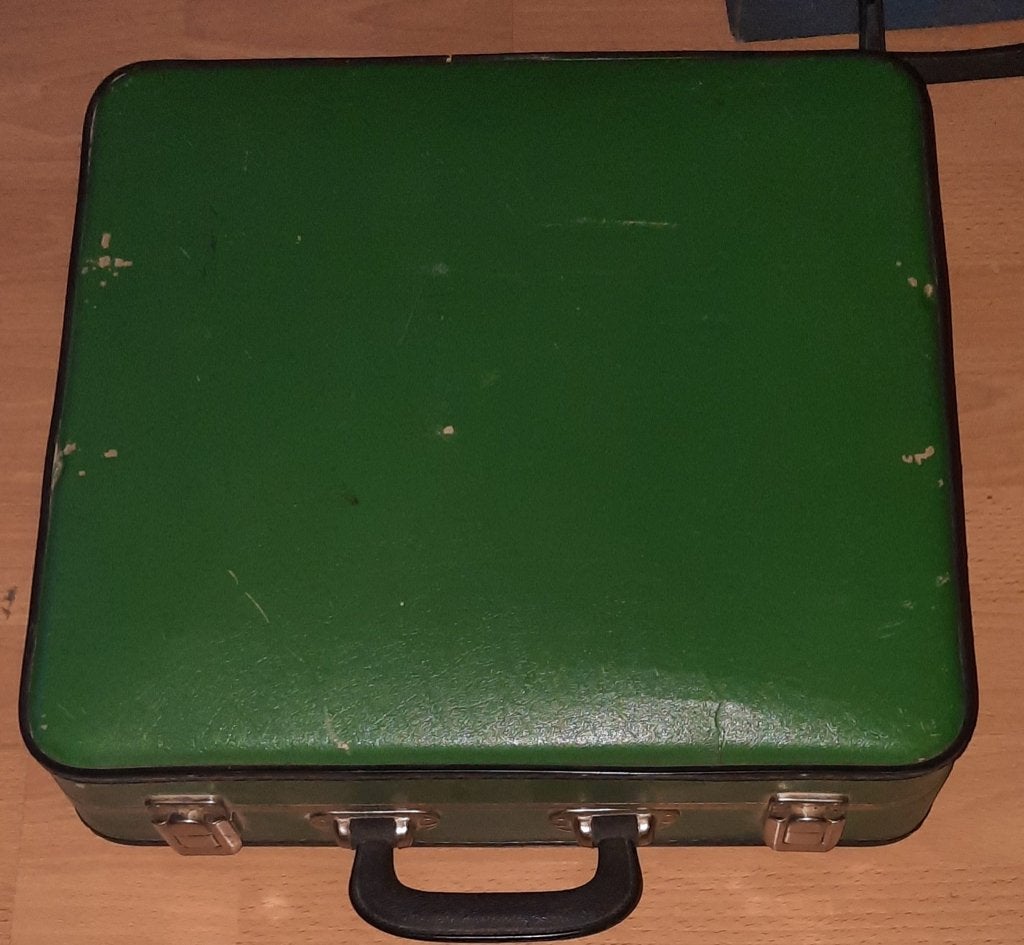 Leuk groen (Platen) koffertje vintage, Ophalen of Verzenden, Huis en Inrichting