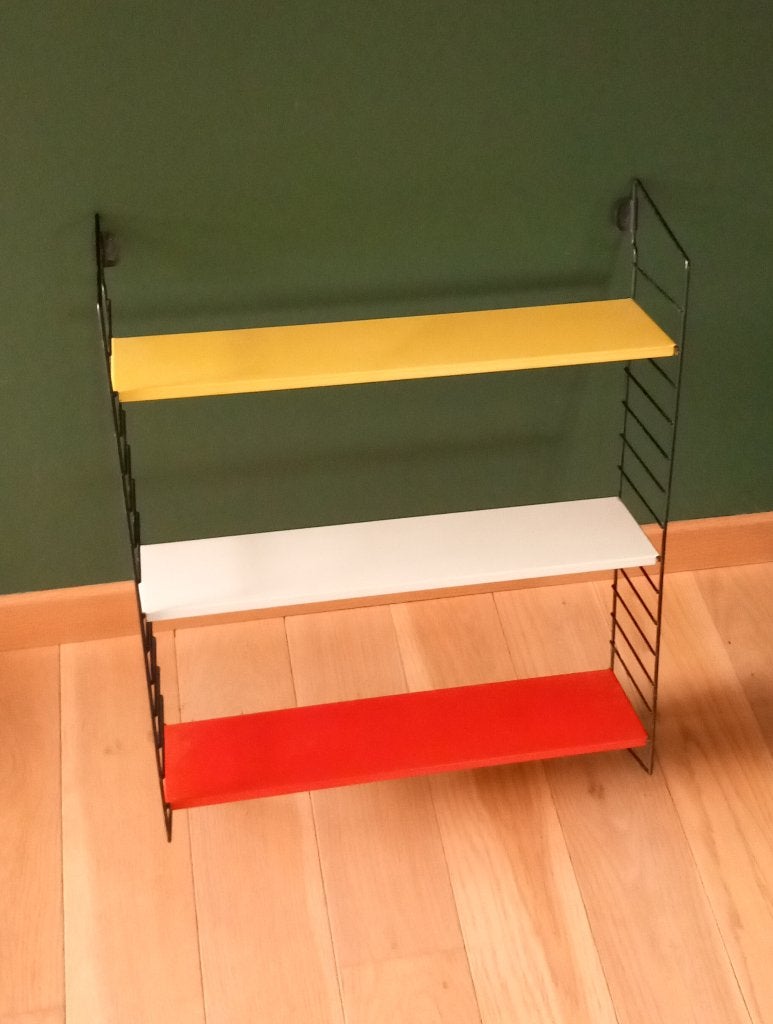 Vintage metalen Tomado-wandrek, Huis en Inrichting, Met plank(en), Gebruikt, Verzenden, Minder dan 150 cm