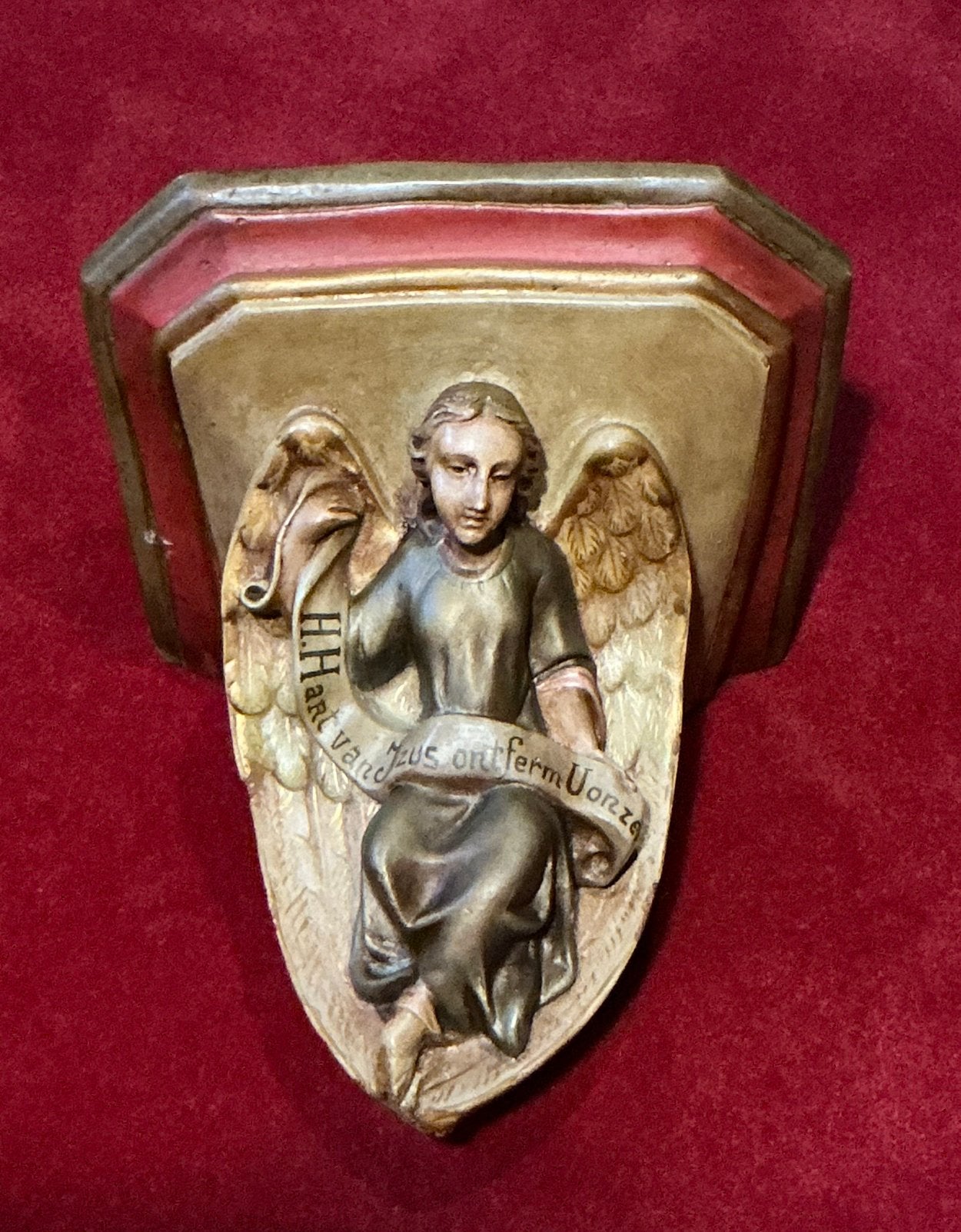 Zeldzame antieke engel wandconsole ❤️ Kerk/Klooster, Antiek en Kunst, Antiek | Religie, Ophalen of Verzenden
