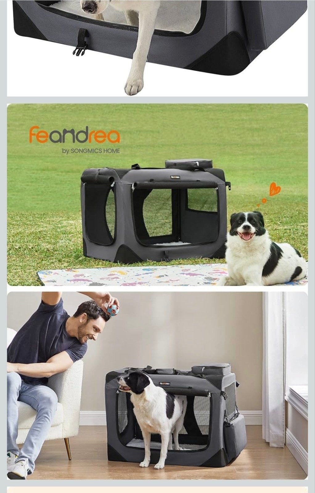 Feandrea Opvouwbare hondenbench, hondentransportbox, Dieren en Toebehoren, Ophalen of Verzenden, Zo goed als nieuw