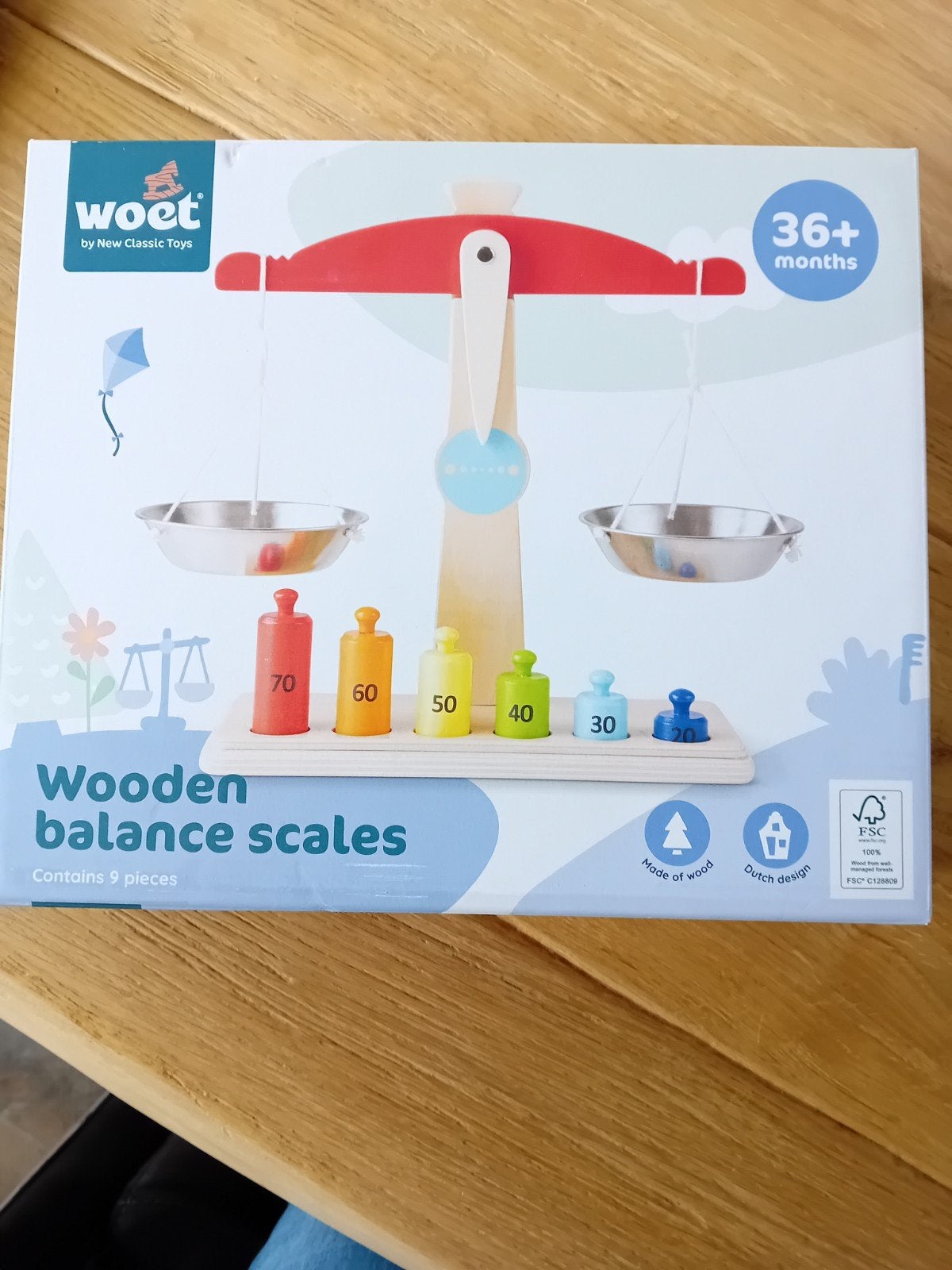 Woet Houten Balansweegschaal - Educatief Speelgoed, Ophalen of Verzenden, Nieuw, Rekenen