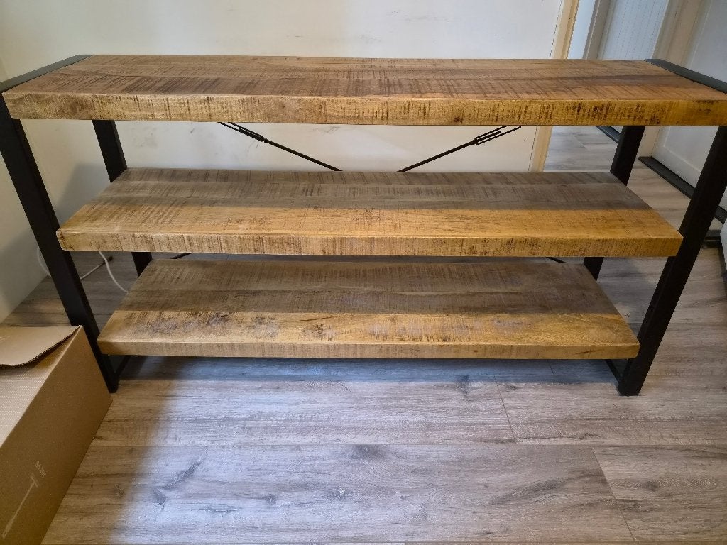 Mango Houten Dressoir/TV Meubel, Gebruikt, 100 tot 150 cm, Minder dan 100 cm, Industrieel