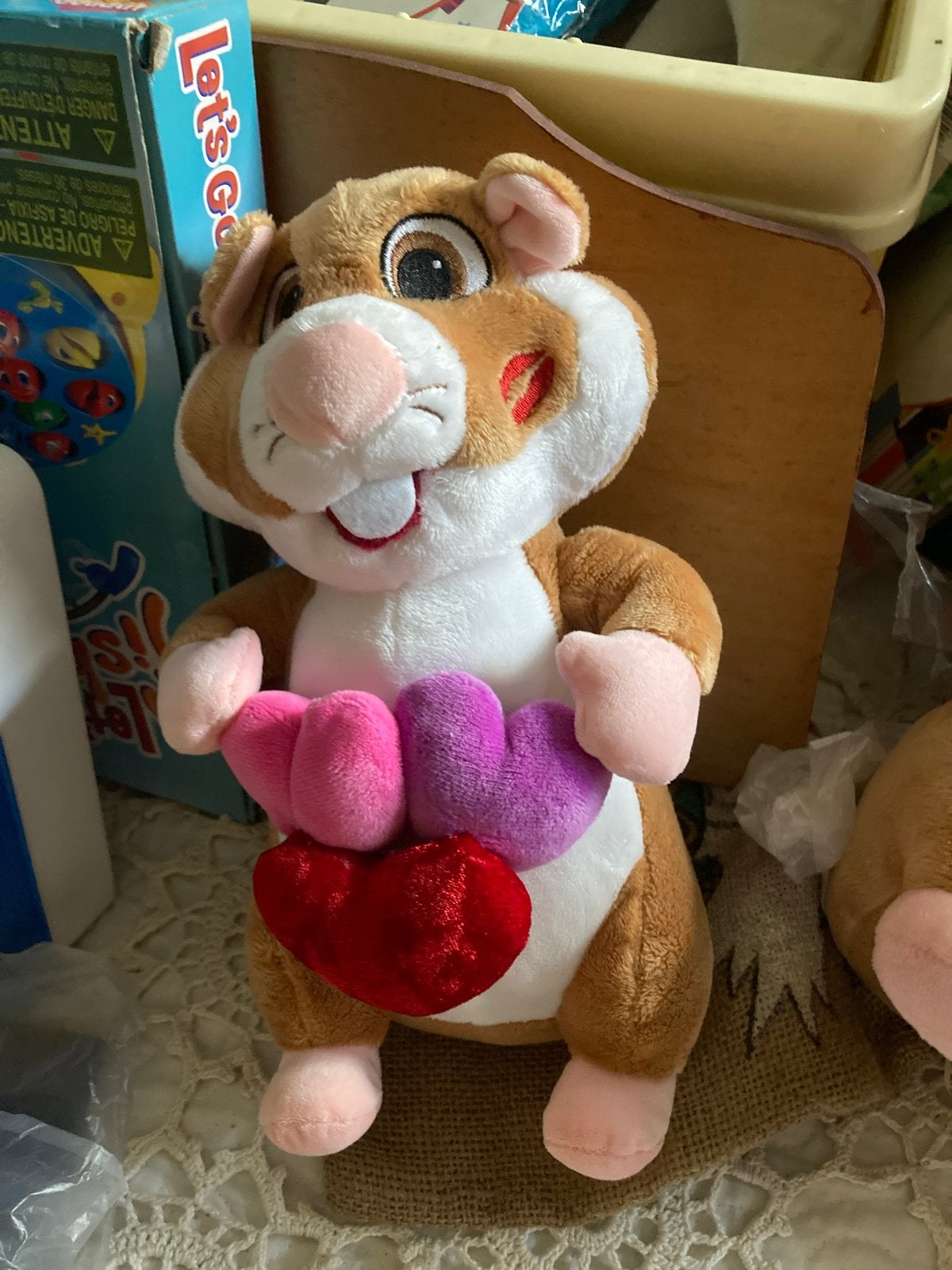 Albert Heijn Hamster knuffel met hartjes - Zgan, Overige merken, Overige karakters, Hamster, Ophalen of Verzenden