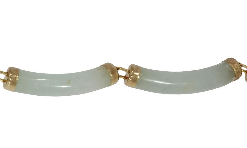 Groene Jade 14k gouden fraaie dames armband vintage antiek, Ophalen of Verzenden, Goud, Armband, Met edelsteen