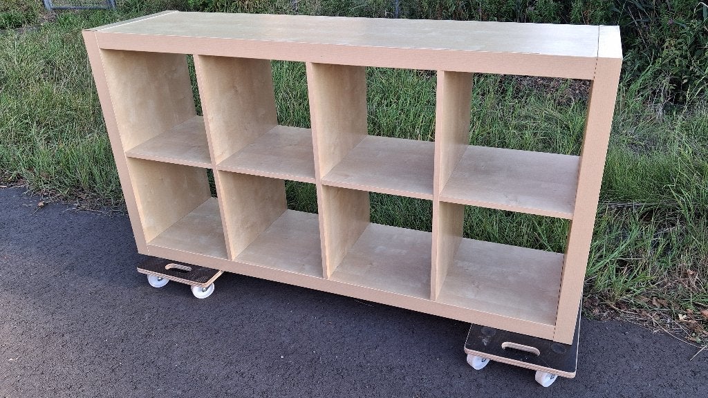 IKEA Kallax/expedit kast Berken/Beige 8 vakken 79 x 150 cm, Ophalen, Met plank(en), Gebruikt, 100 tot 150 cm