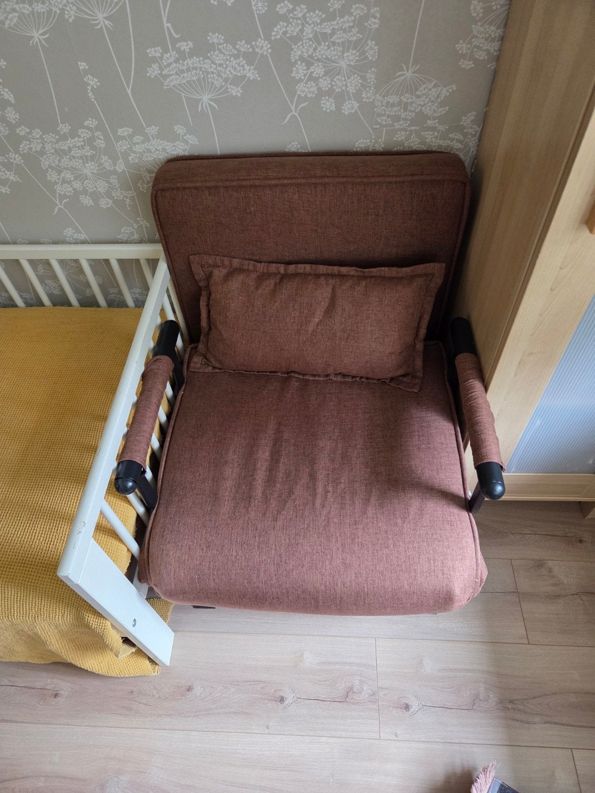 Zo goed als nieuw opvouwbaar zitbank/slaapbank/stoel/bed, Ophalen, Bruin, 190 cm of minder, Zo goed als nieuw