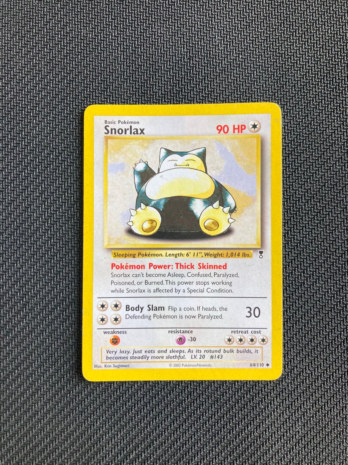 Pokemon kaart Snorlax, Ophalen of Verzenden, Zo goed als nieuw