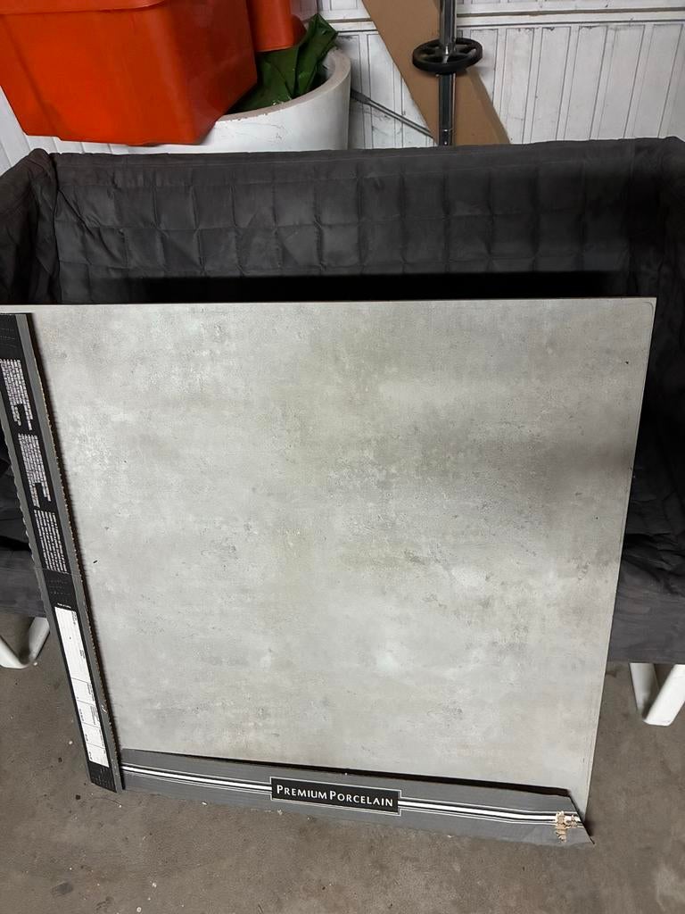 3 Grijze Cementlook Natuurstenen Tegels 80x80 cm, Doe-het-zelf en Verbouw, Tegels, Ophalen, Nieuw, Minder dan 5 m², Vloertegels