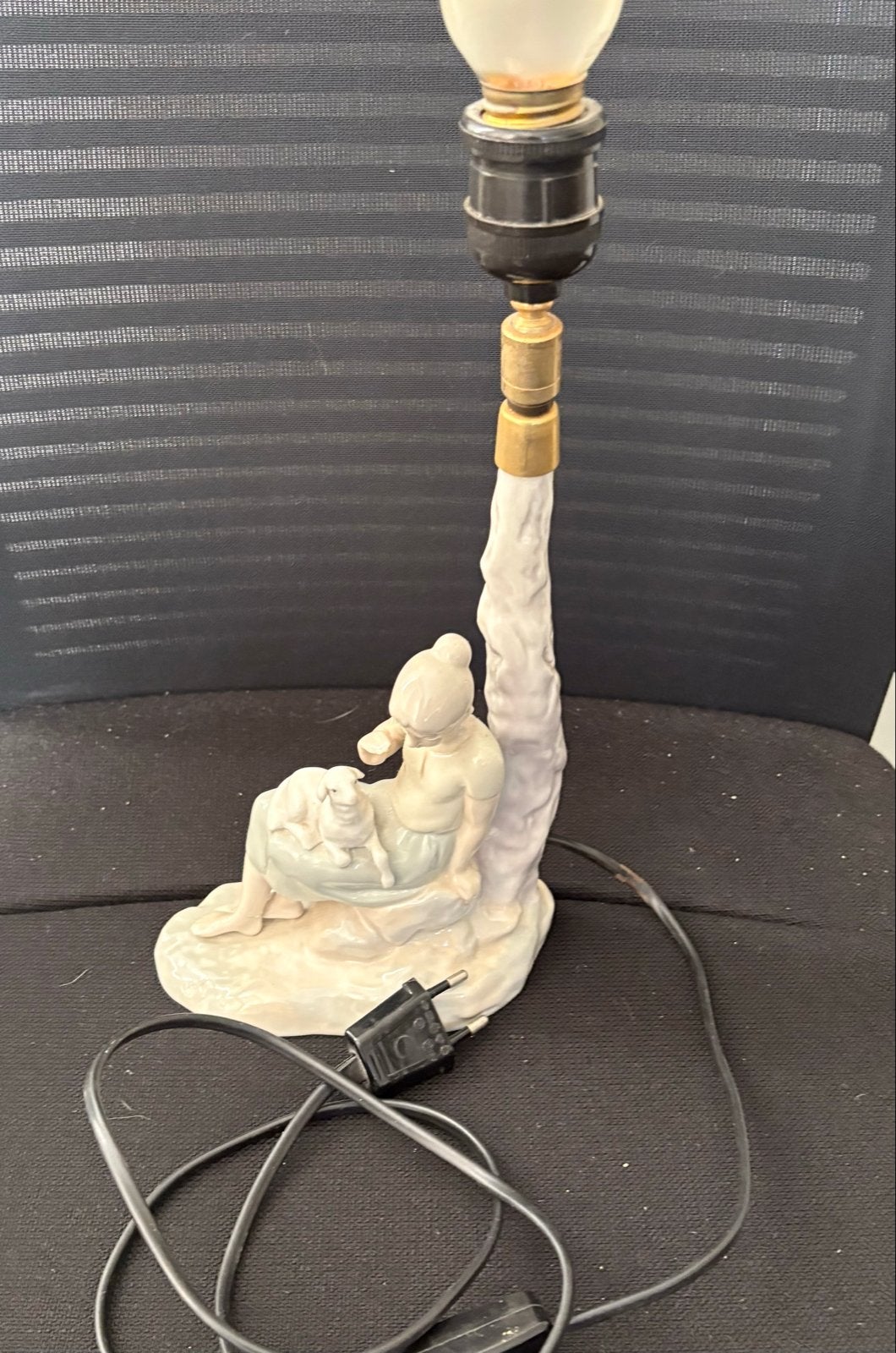 Vintage Lladro Porseleinen Tafellamp - Meisje met Lam, Ophalen of Verzenden