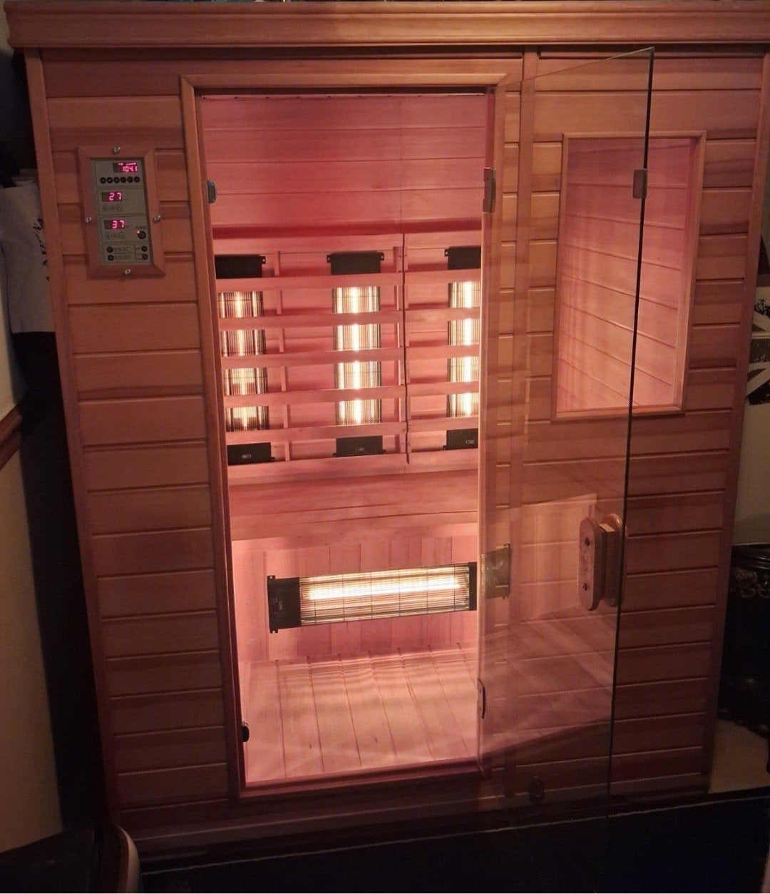 Infrarood sauna met kleurentherapie 3 personen., Ophalen, Gebruikt, Infrarood, Complete sauna