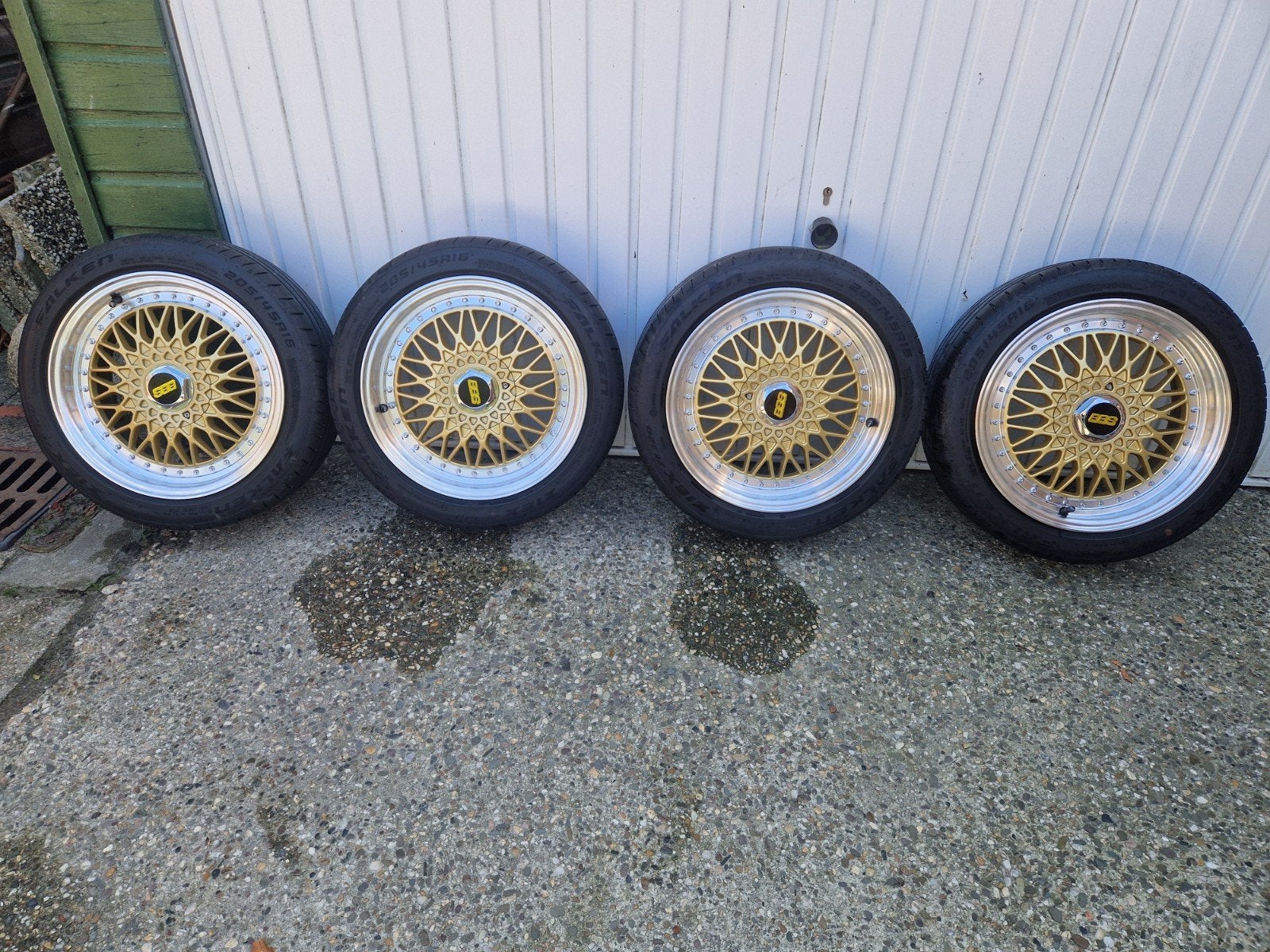4x BBS replica velgen met nieuwe zomerbanden, Ophalen, Gebruikt, 16 inch, Banden en Velgen