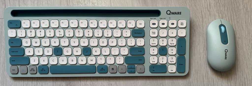 Qware Florence Draadloze Desktop Set - Groen, Toetsenbord en muis-set, Ophalen of Verzenden, Zo goed als nieuw, Draadloos