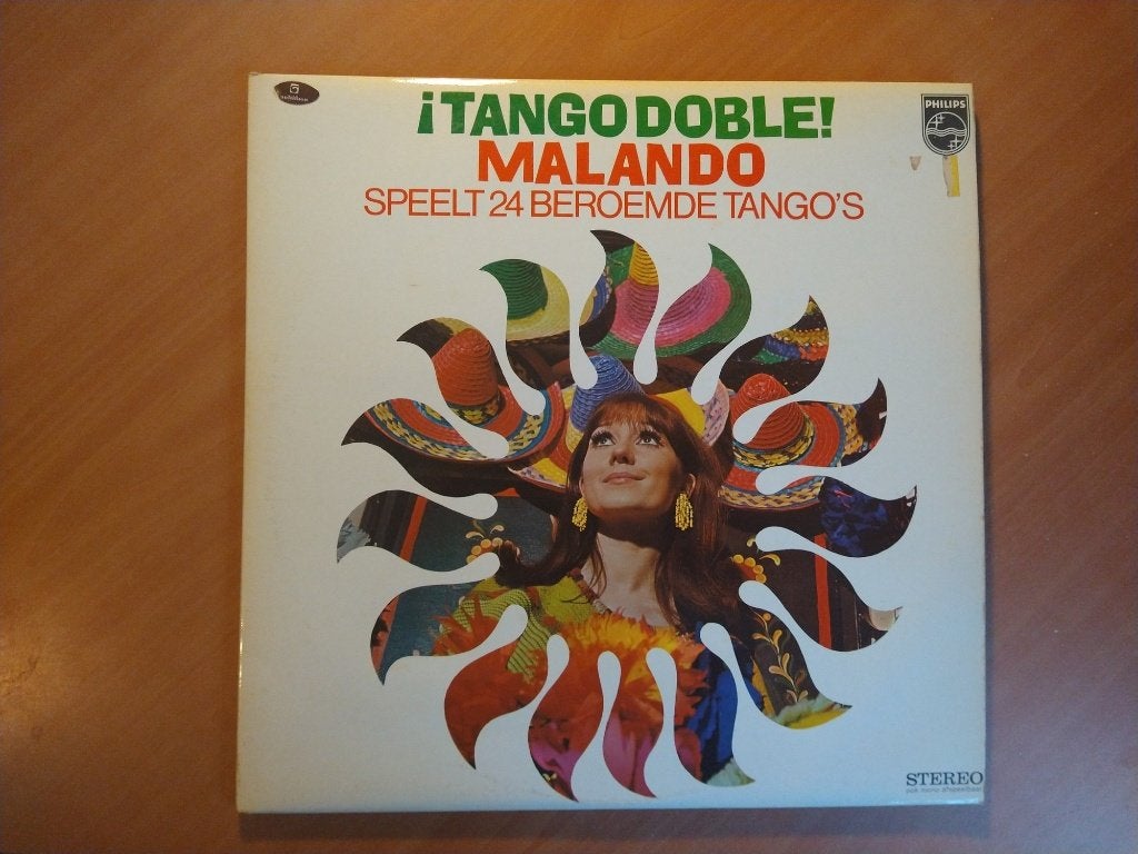 2 LP Tango Doble - Malando speelt 24 beroemde tango's, Cd's en Dvd's, Ophalen of Verzenden, Gebruikt, 12 inch