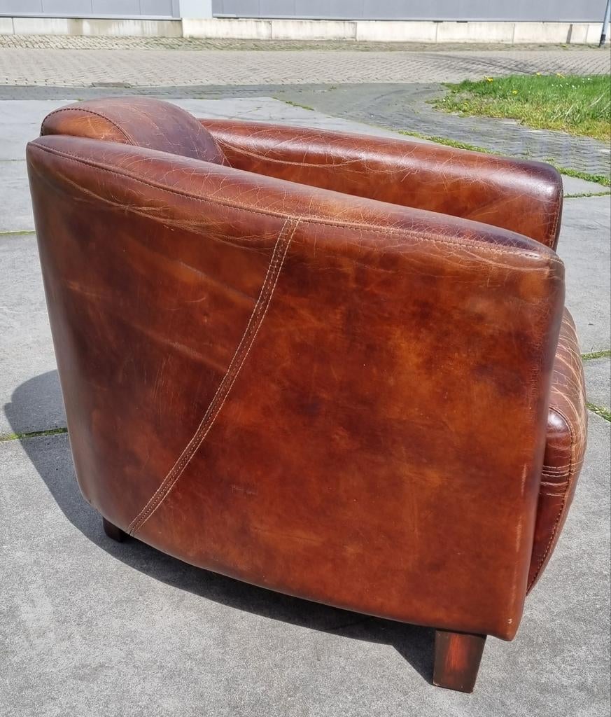 Aviator fauteuil vintage leer + BEZORGING GRATIS, Gebruikt, Aviator, ., Ophalen of Verzenden