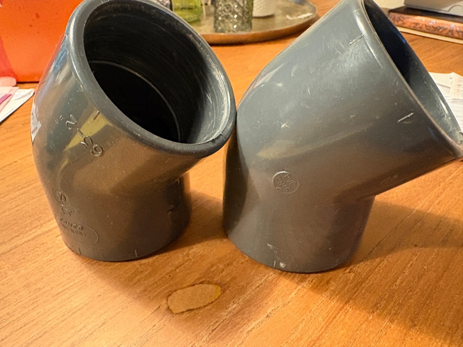 2x PVC Knie 63mm 45 graden PN16, Doe-het-zelf en Verbouw, Ophalen, Bochten, Pvc, 60 tot 80 mm