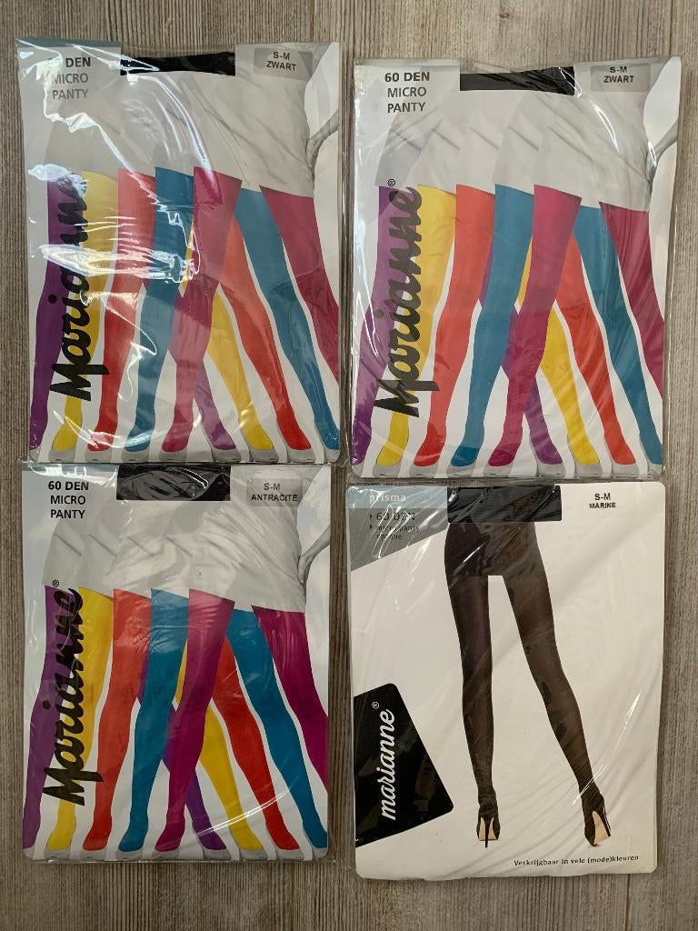 Micro panty zwart 60 DEN maat S-M vier stuks, Zwart, Nieuw, Maat 40/42 (M), Ophalen of Verzenden