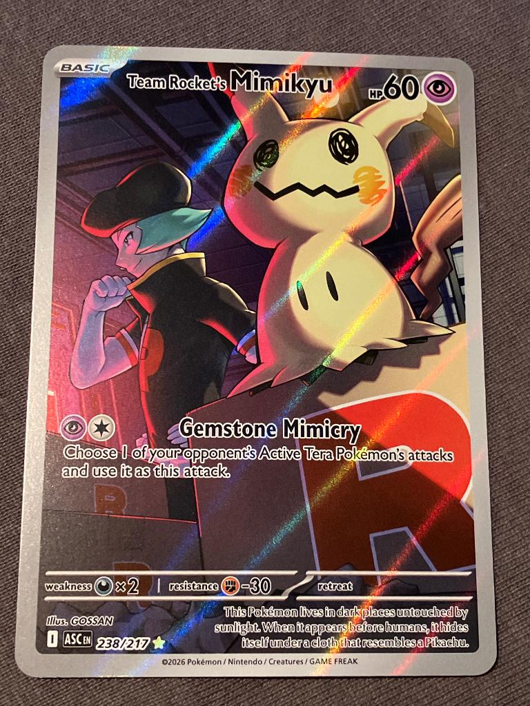 Team Rocket’s Mimikyu 238 - Ascended Heroes, Ophalen of Verzenden, Zo goed als nieuw, Losse kaart