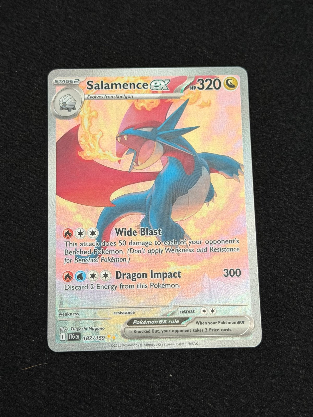 Salamence ex 187/159 Pokémon kaart, Ophalen of Verzenden, Zo goed als nieuw, Losse kaart