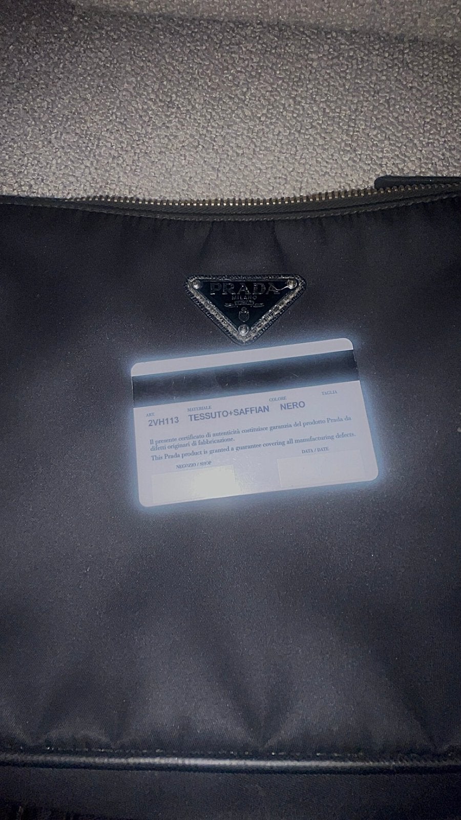 Prada saffiano re-nylon messenger, Ophalen of Verzenden, Zo goed als nieuw, Zwart