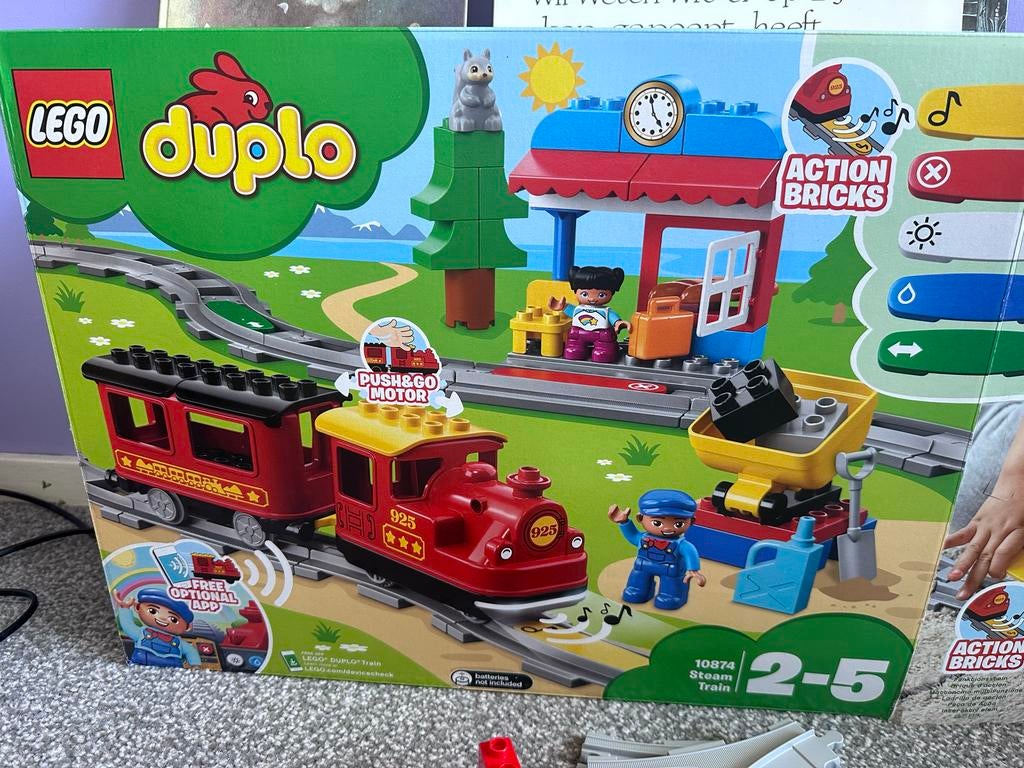 Lego Duplo Trein basisset met uitbreiding met Wissels, Accessoire, Ophalen of Verzenden, Zo goed als nieuw, Duplo