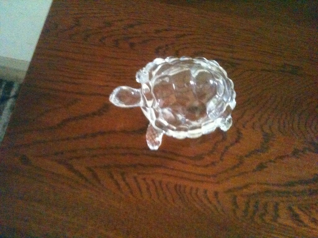 Decoratie  schildpad glas L 12 cm, Verzamelen, Ophalen of Verzenden, Zo goed als nieuw, Dier