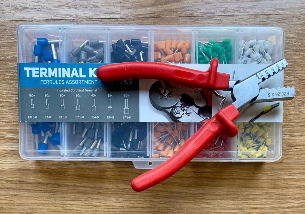 Adereindhulstang 0.25-2.5mm Inclusief +/- 500 Adereindhulzen, Ophalen of Verzenden, Nieuw