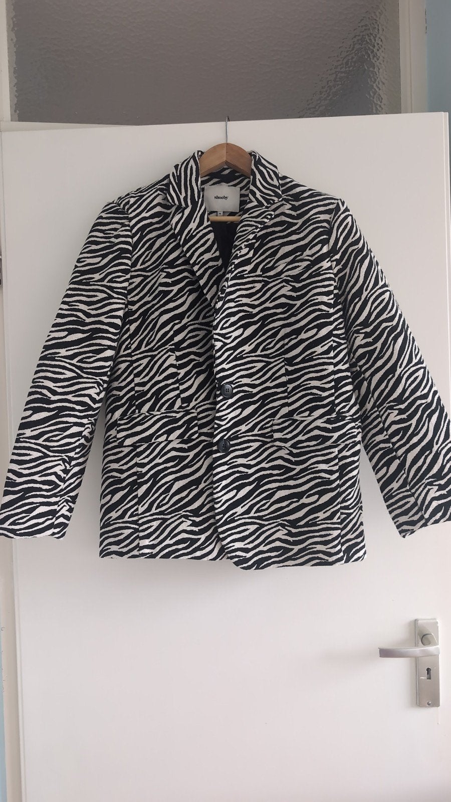 Shoeby Zebra Jacquard Blazer Maat M, Kleding | Dames, Maat 38/40 (M), Zwart, Ophalen of Verzenden, Zo goed als nieuw