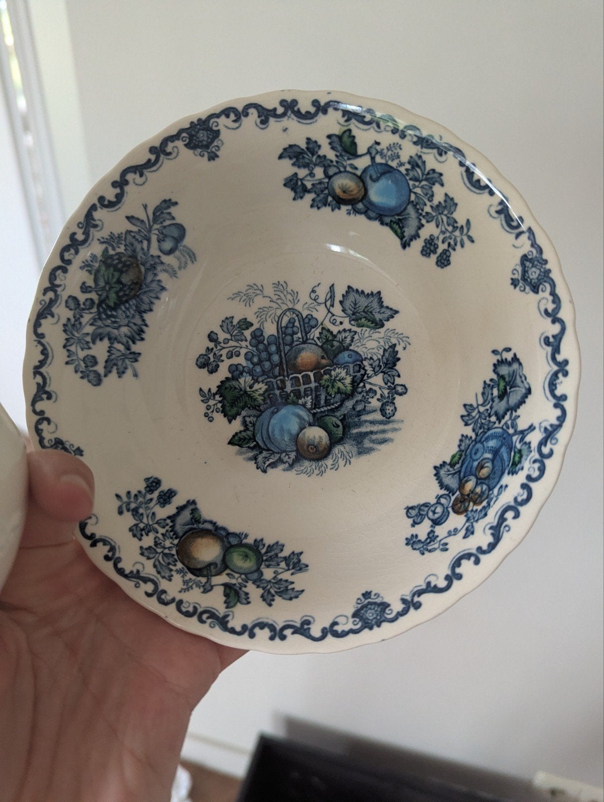 Mason's Fruit Basket Schaal - Antiek Blauw/Wit vintage, Ophalen of Verzenden