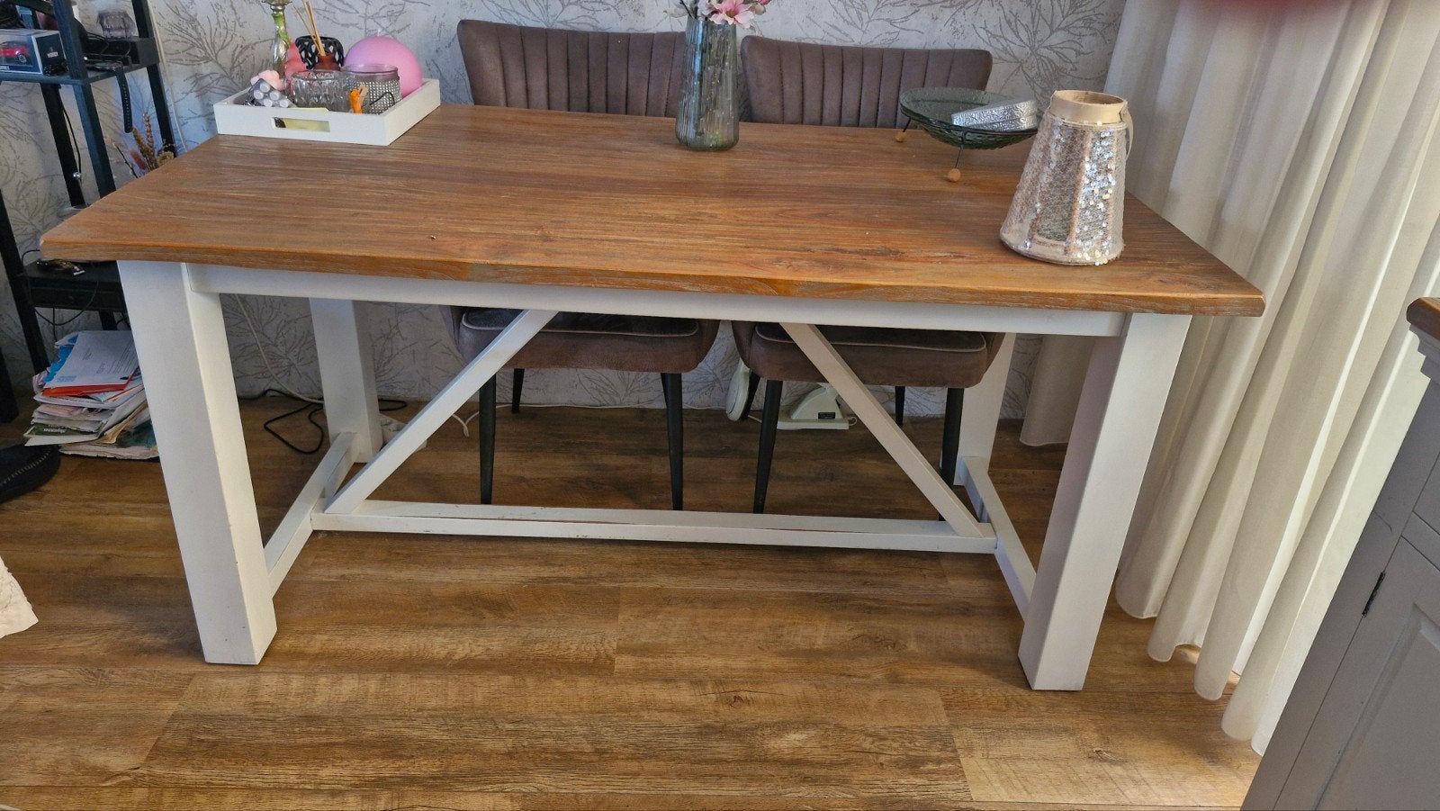 Complete set: Eettafel, salontafel, tv-meubel en dressoir, Huis en Inrichting, Tafels | Eettafels, Ophalen, Gebruikt, 50 tot 100 cm