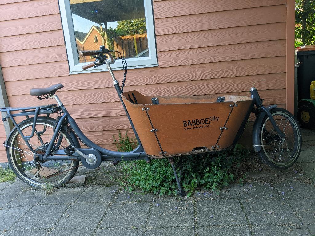 Babboe City-E bakfiets, Gebruikt, 3 kinderen, Elektrisch, Schijfrem