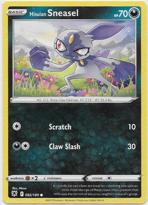 Astral Radiance,  Hisuian Sneasel [common] 92/196, Verzenden, Nieuw, Losse kaart