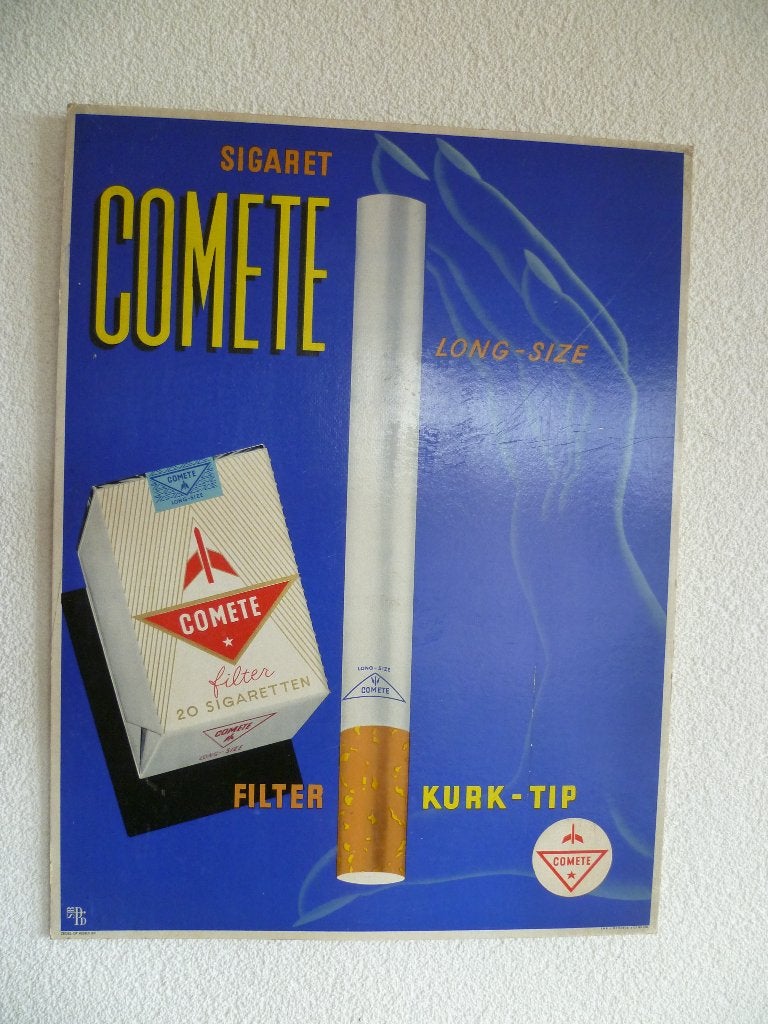KARTONNEN RECLAME DISPLAY"COMETE SIGARETTEN"UIT JAREN 60, Verzamelen, Ophalen of Verzenden, Gebruikt, Reclamebord