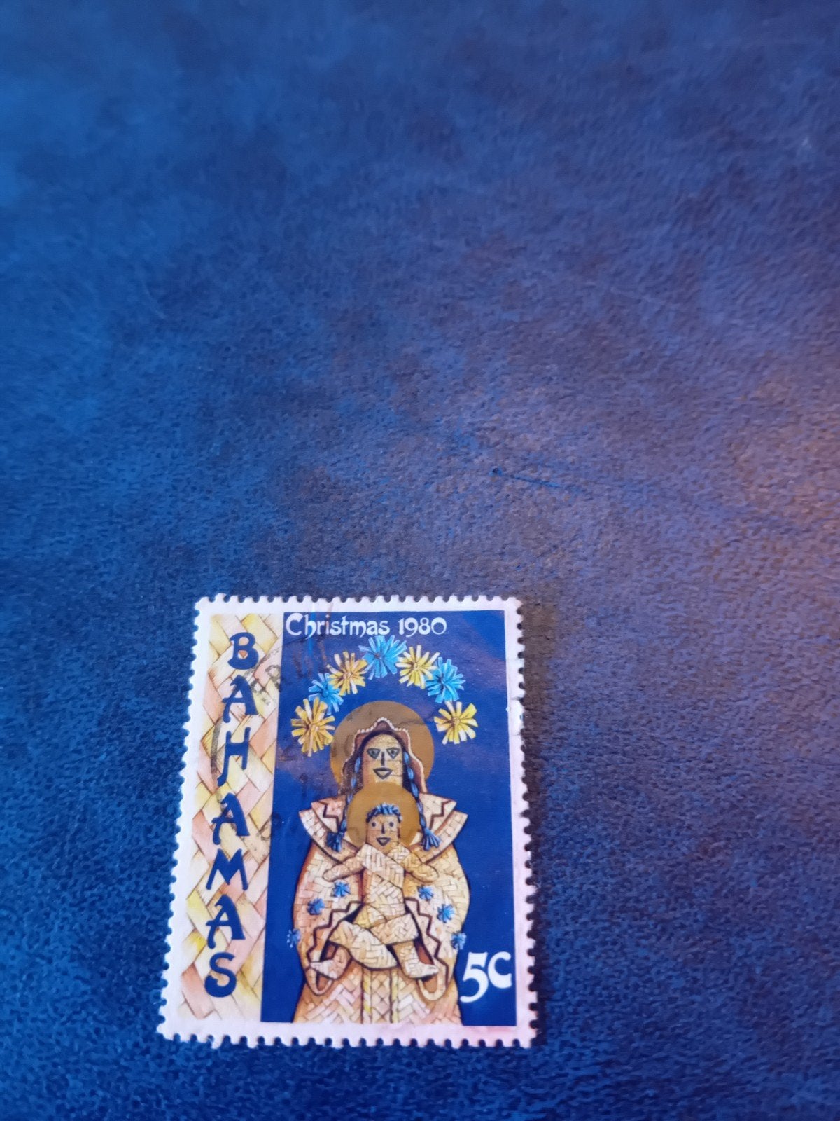Bahamas Kerstmis 1980 postzegel - Maria met kind, Ophalen of Verzenden, Gestempeld