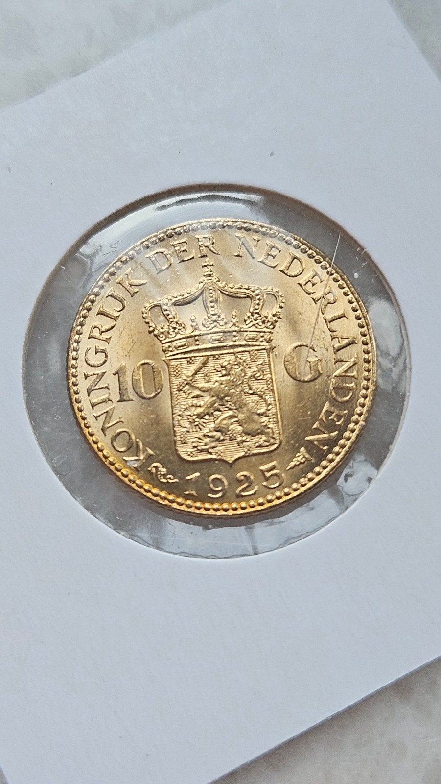 gouden tientje 1925, Postzegels en Munten, Ophalen of Verzenden, Koningin Wilhelmina, 10 gulden, Goud