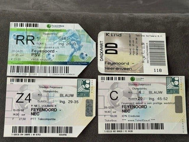 Feyenoord oude toegangskaarten, Ophalen of Verzenden, Gebruikt, Feyenoord