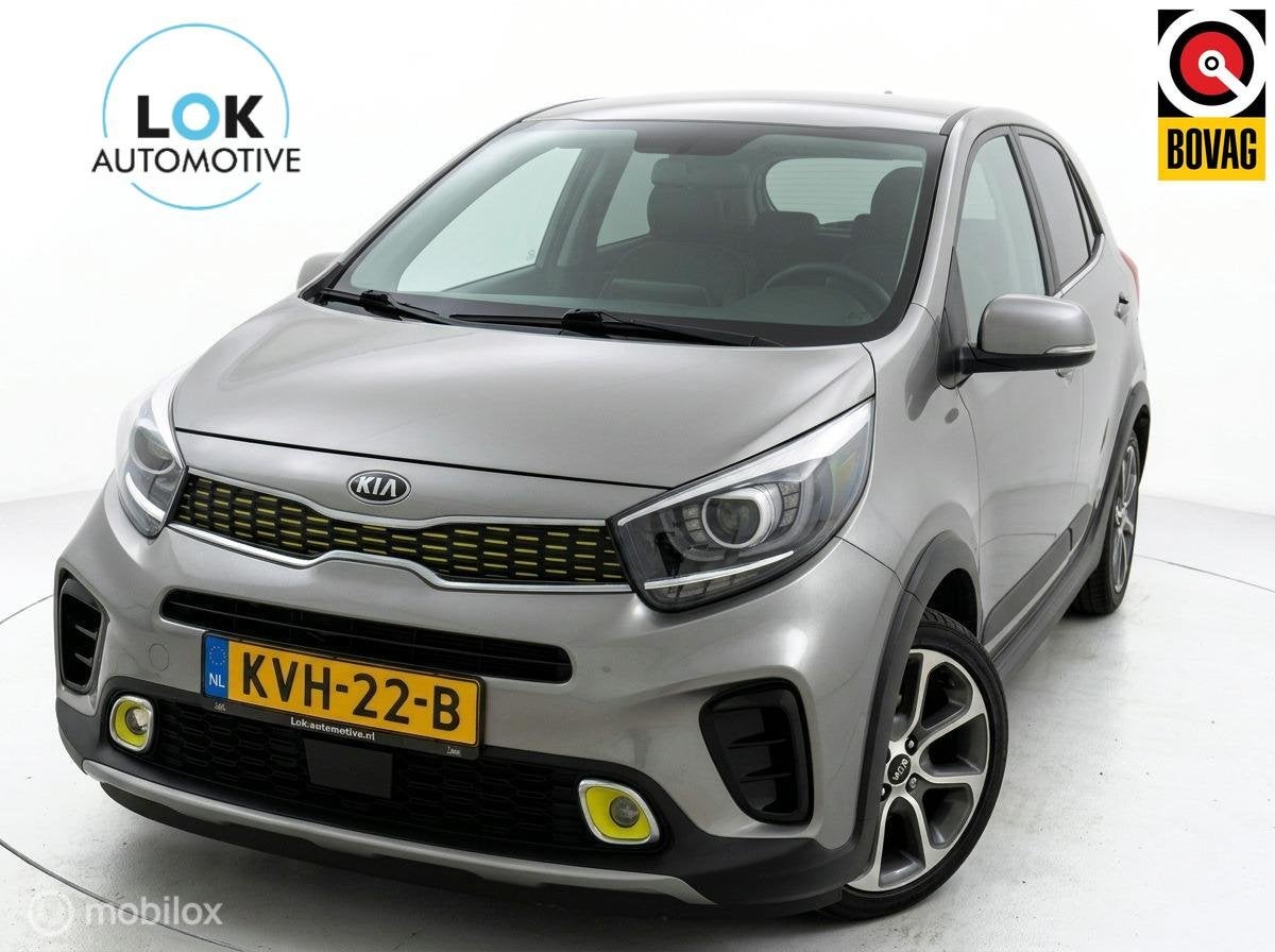 Kia Picanto 1.2 CVVT X Line CAMERA|LEDER|AUTOMAAT, Auto's, Gebruikt, Euro 6, 4 cilinders, Leder