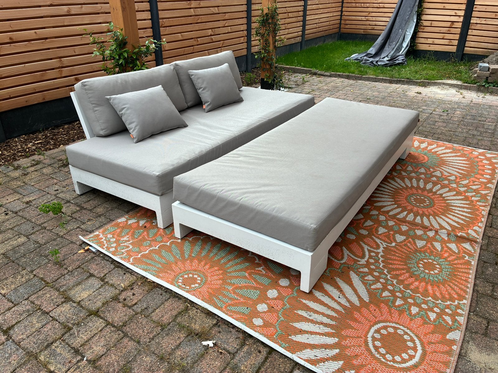 Lounge bank, Ophalen, Zo goed als nieuw, Aluminium, Bank