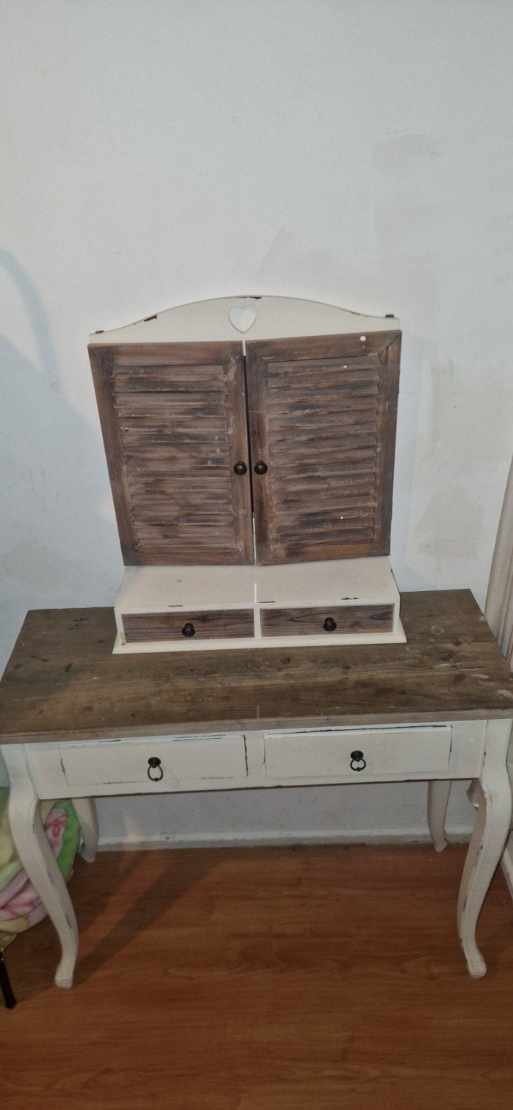 Vintage kaptafel met spiegel en lades, Ophalen, Gebruikt, 100 tot 150 cm, 50 tot 100 cm