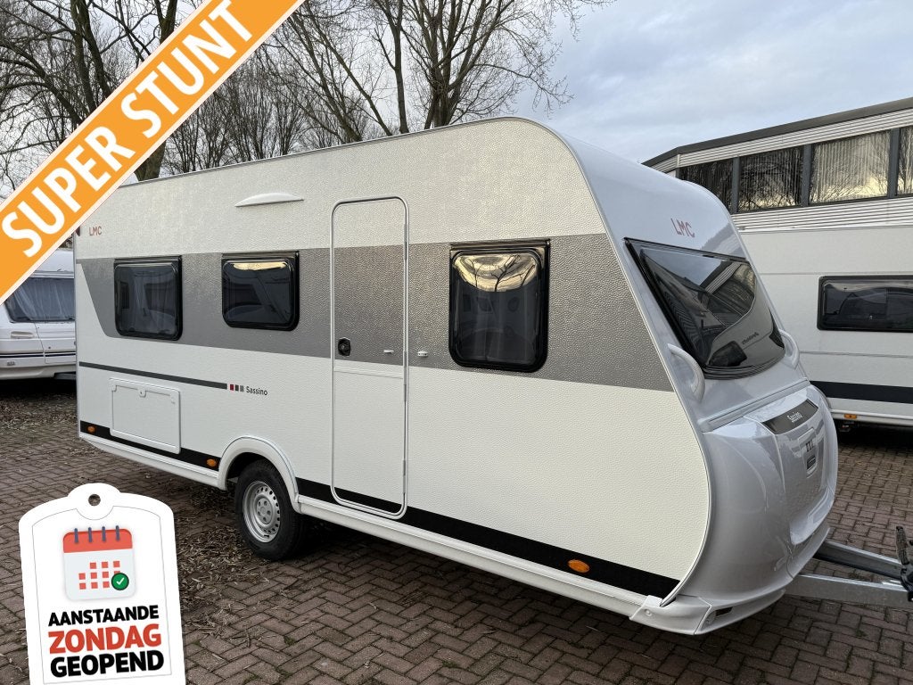 LMC Sassino 460, premium matrassen en 1360KG, Caravans en Kamperen, Schokbreker, Bedrijf, Treinzit, 5 tot 6 meter