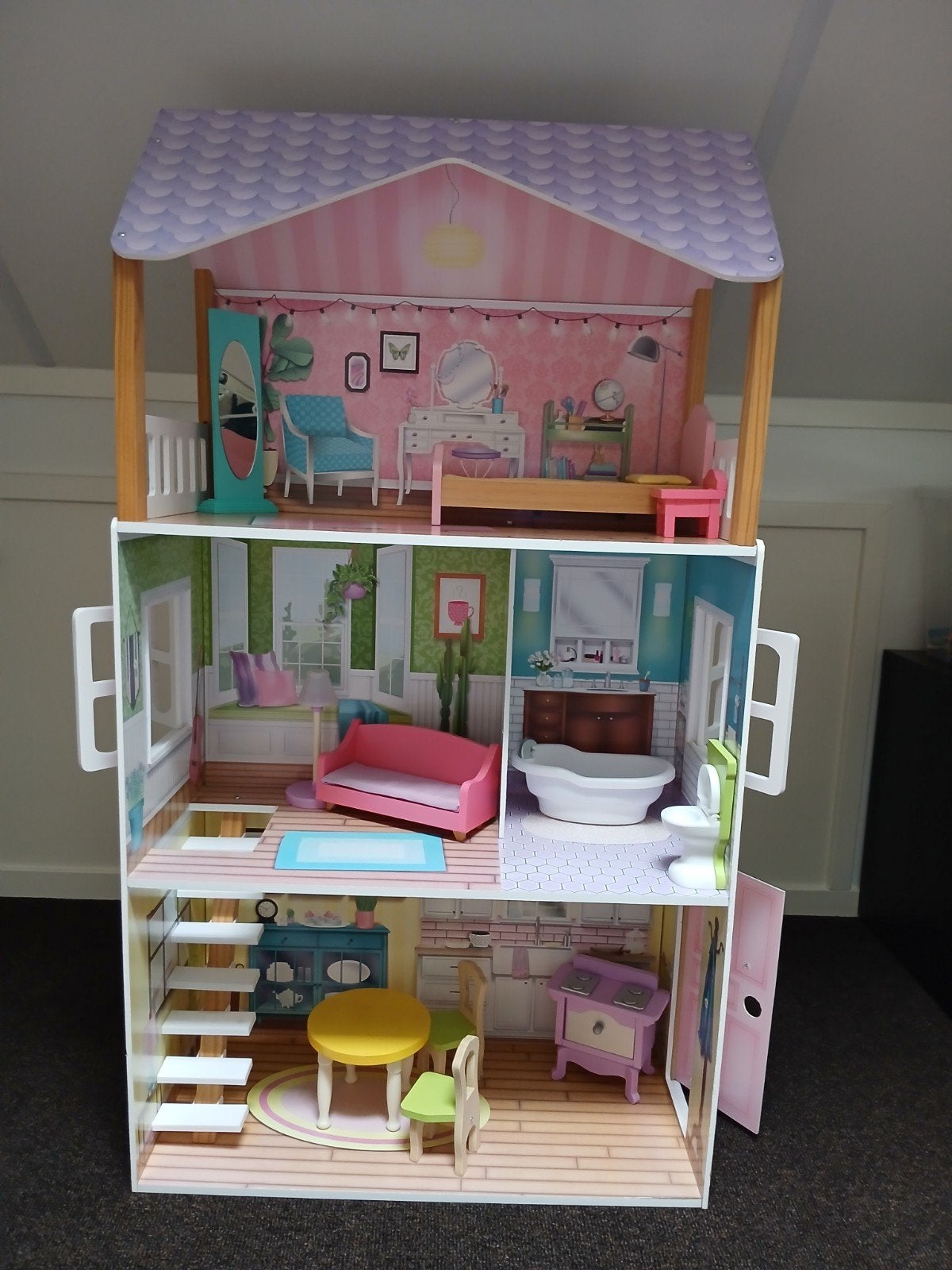Kidkraft Poppy Poppenhuis - compleet met meubels, Ophalen, Zo goed als nieuw, Poppenhuis