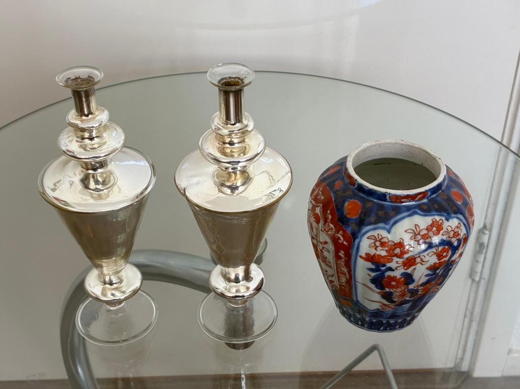 Boeren zilver vaasje + Japans Imari vaasje, Antiek en Kunst, Antiek | Vazen, Ophalen