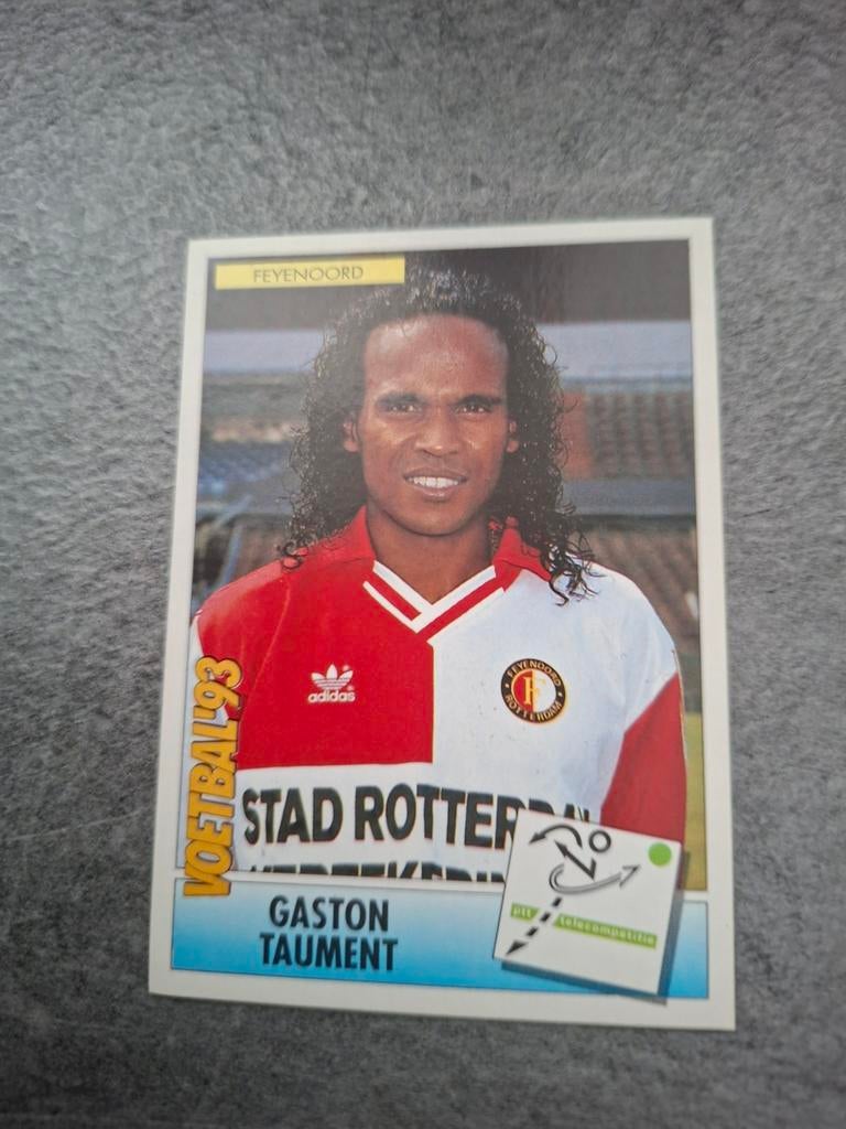 Panini sticker Voetbal 93. Speler Gaston Taument Feyenoord., Verzenden, Zo goed als nieuw, Sticker